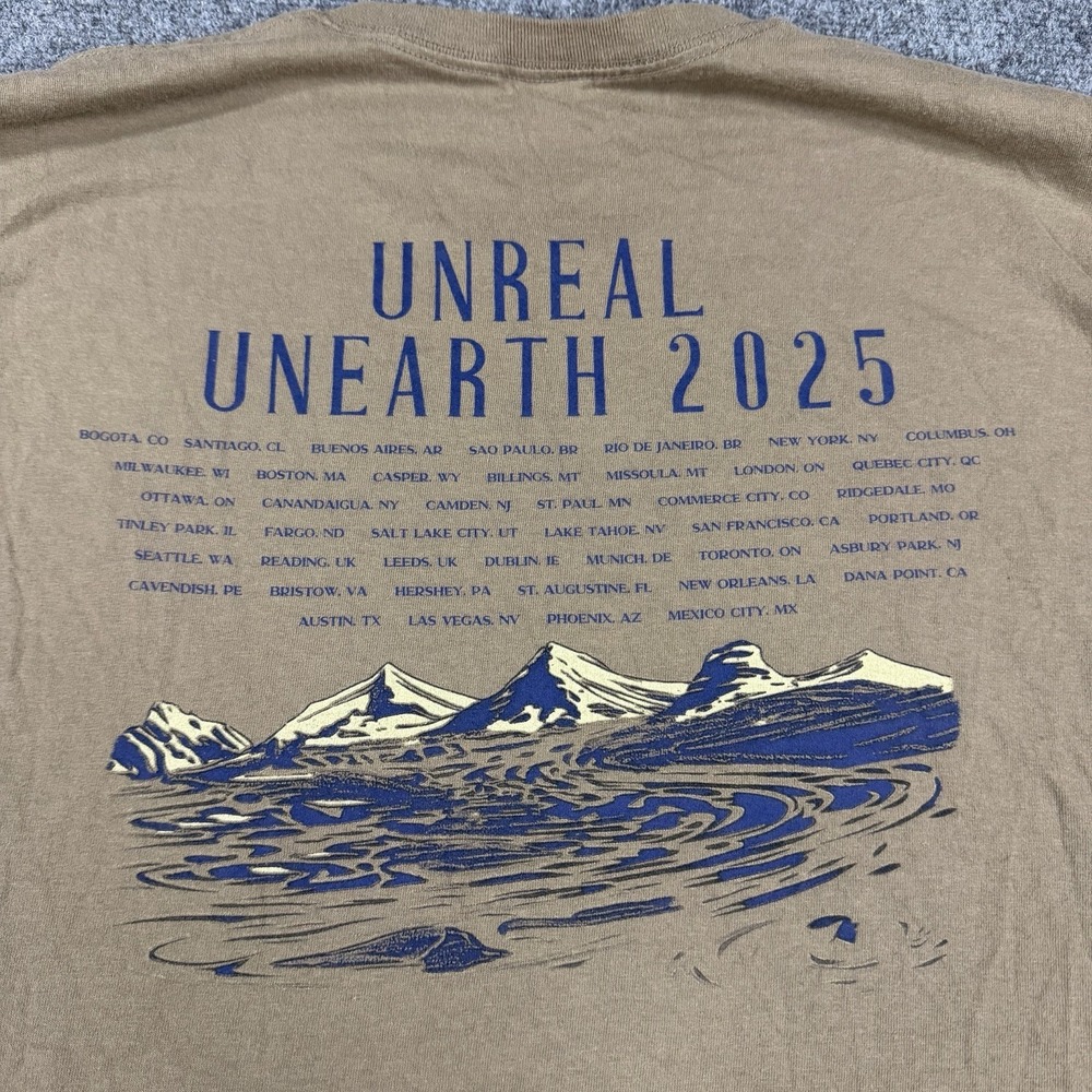 Hozier Unreal Unearth T Shirt Mens XXL Brown 2025 Tour Graphic - Picture 3 of 7